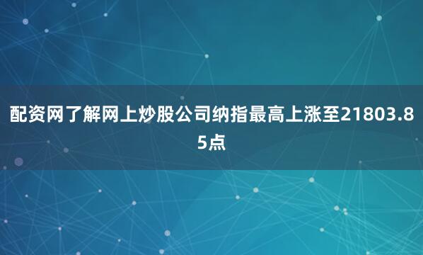 配资网了解网上炒股公司纳指最高上涨至21803.85点