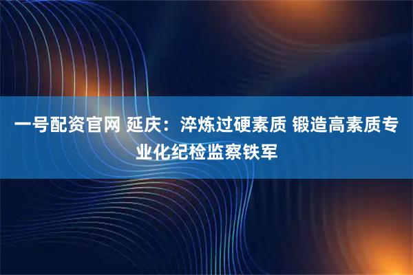 一号配资官网 延庆：淬炼过硬素质 锻造高素质专业化纪检监察铁军
