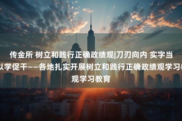 传金所 树立和践行正确政绩观|刀刃向内 实字当头 以学促干——各地扎实开展树立和践行正确政绩观学习教育